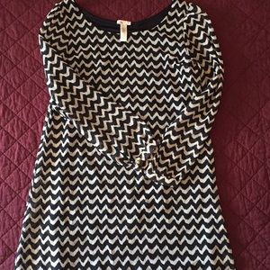 black and white chevron dress